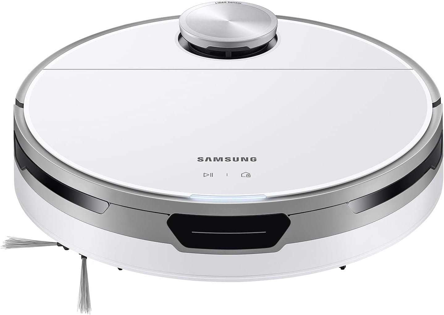 Samsung Jet Bot Robot Vacuum with Intelligent Power Control, Precise Navigation, Multi Surface Cleaner for Hardwood Floors, Carpets, and Area Rugs, Anti-Hair Wrap Brush, White (Renewed)