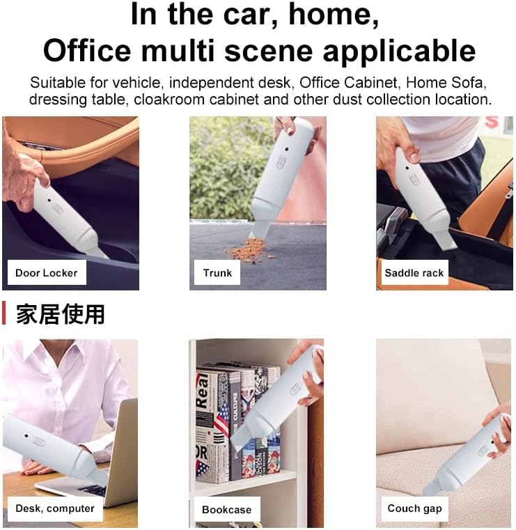 Hand Held Vacuum, Handheld Vacuum Cleaner Large Suction Portable Cleaning with Small Mini Wireless USB Rechargeable Vacuum Cleaner