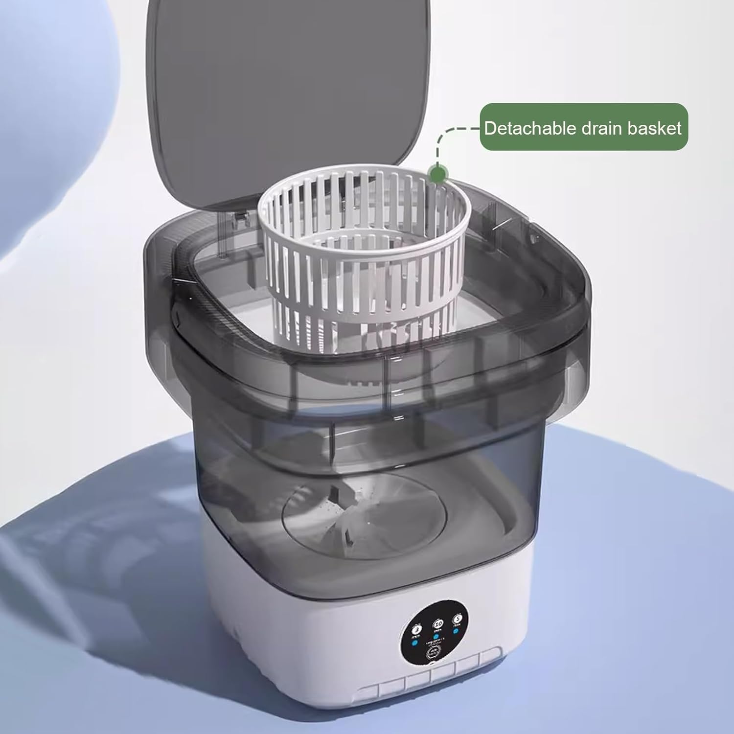 Mini Portable Washing Machine, 12L Collapsible Washing Machine, Small Foldable Smart Laundry Machine with 3 Cleaning Modes, for Baby Clothes, Underwear, Camping, RV, Travel(Pink)