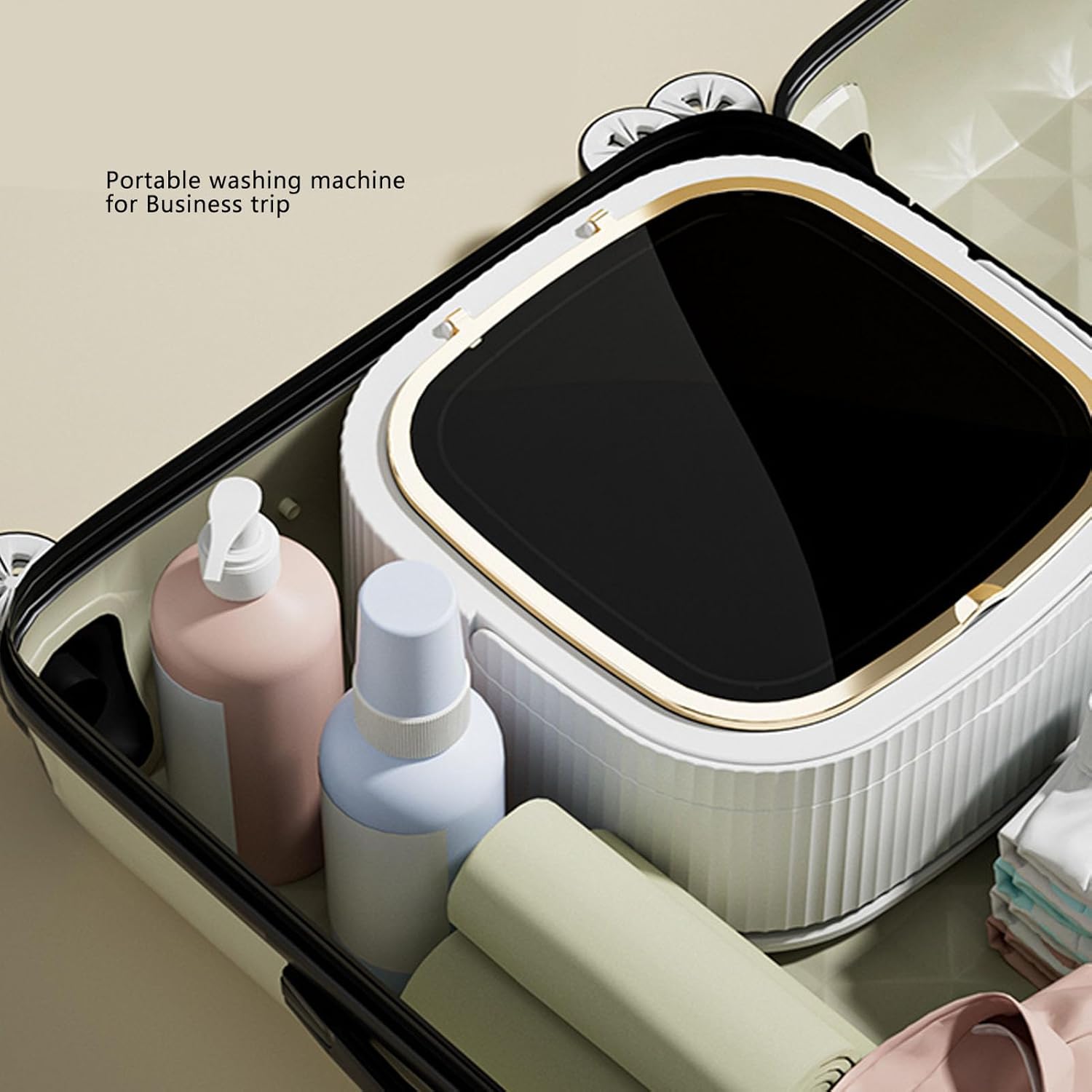 Pssopp Portable Laundry Washing Machine, 11.5L Underwear Baby Clothes Cleaner with Drain Hose for Small Space Dormitory Motorhome Use (US Plug)