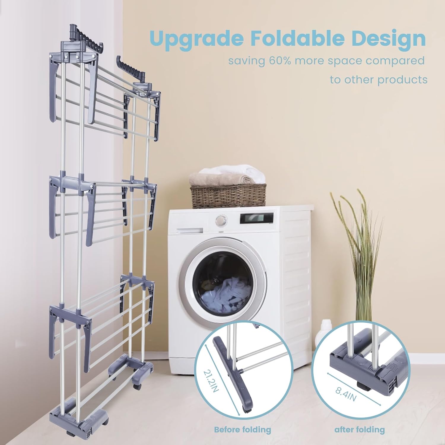 Clothes Drying Rack Foldable Drying Rack Clothing,Oversize 4 Tier(70