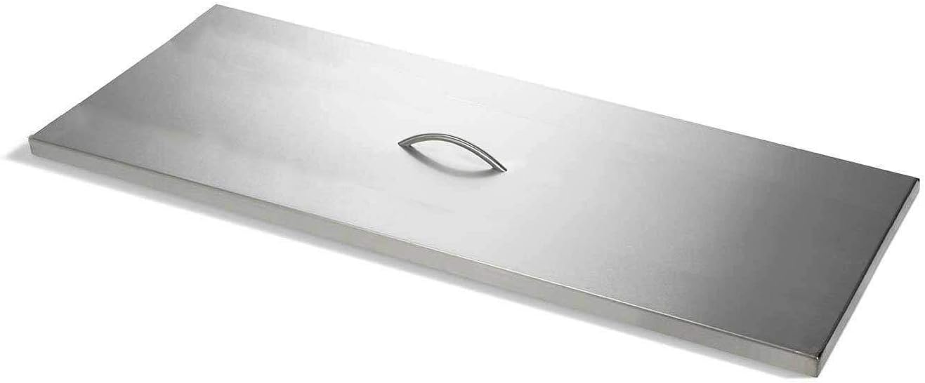 Hearth Products Controls HPC Fire Rectangle Stainless Steel Fire Pit Cover (HPHC-30X12SS), 34x16-Inch