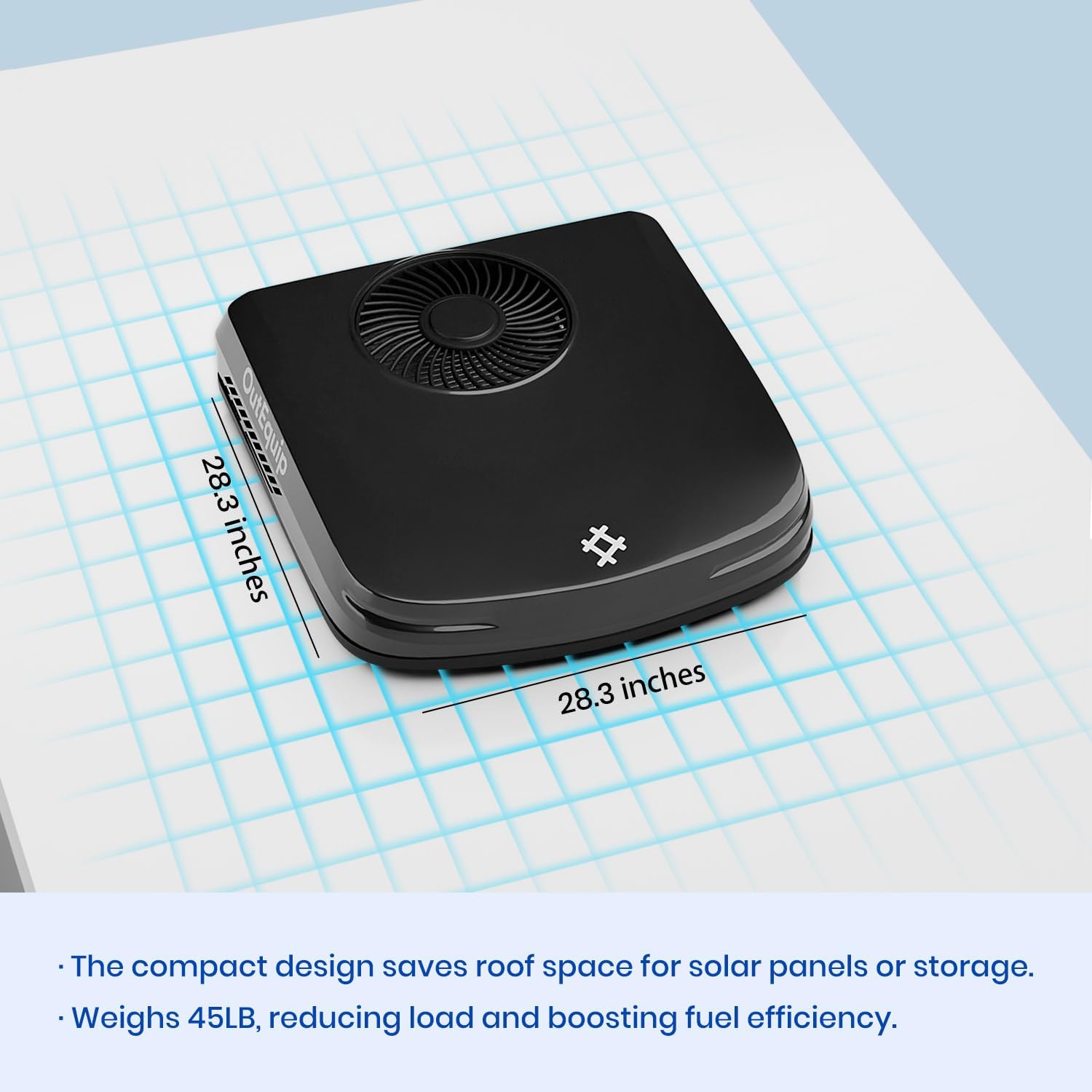 12V Black RV Air Conditioner – Cooling & Heating, Energy Efficient, Perfect for RV, Camper, Trailer, and Mobile Homes