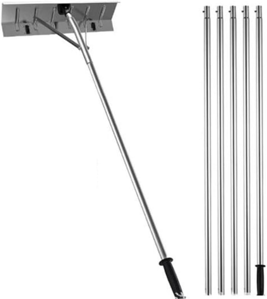 20.5 Ft Roof Snow Rake for House Roof, Adjustable Aluminum Roof Snow Remover with 26 Inch Blade, Long Handle Roof Rake for Snow and Ice