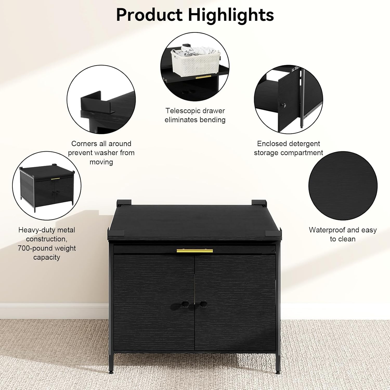 Laundry Pedestal for Washer and Dryer, 24