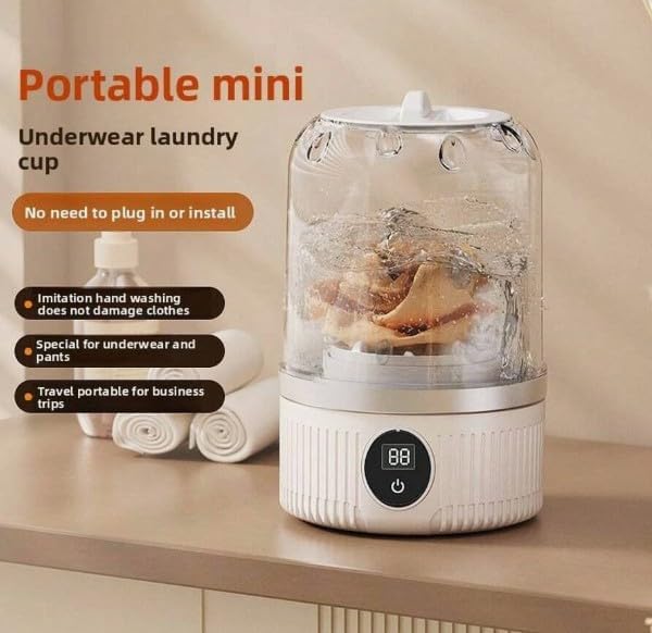 Underwear Washer, Portable Mini Washing Machine, Upgraded Mini Washings Machines, Rechargeable Cordless Washing-Machine, Laundry Cup For Bra, Underwear, Socks.