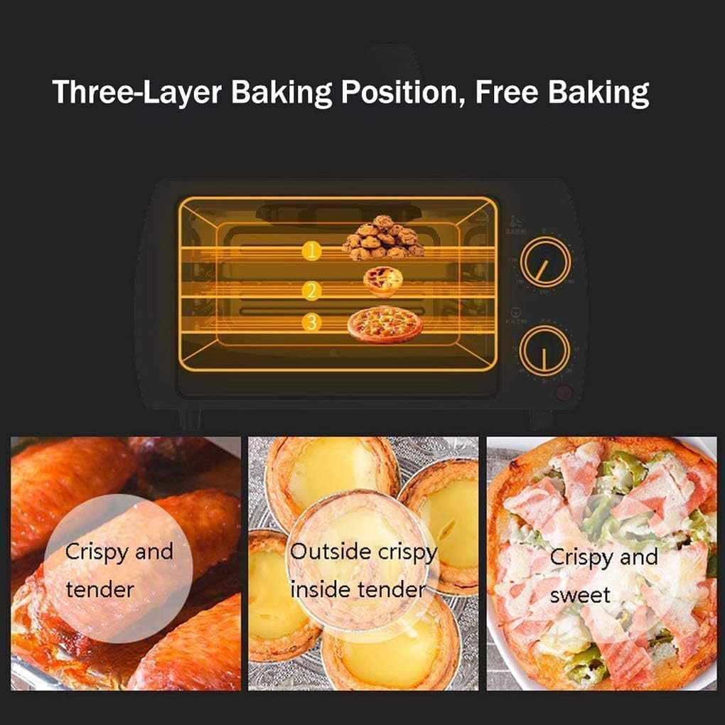 oven mini oven air fryer oven Mini Oven 9L,and 600 W Power Adjustable Temperature 0-230 ℃ and 60 Minute Timer 3-Layer Household Baking Electric Oven Happy Life Toaster Oven Air Fryer,