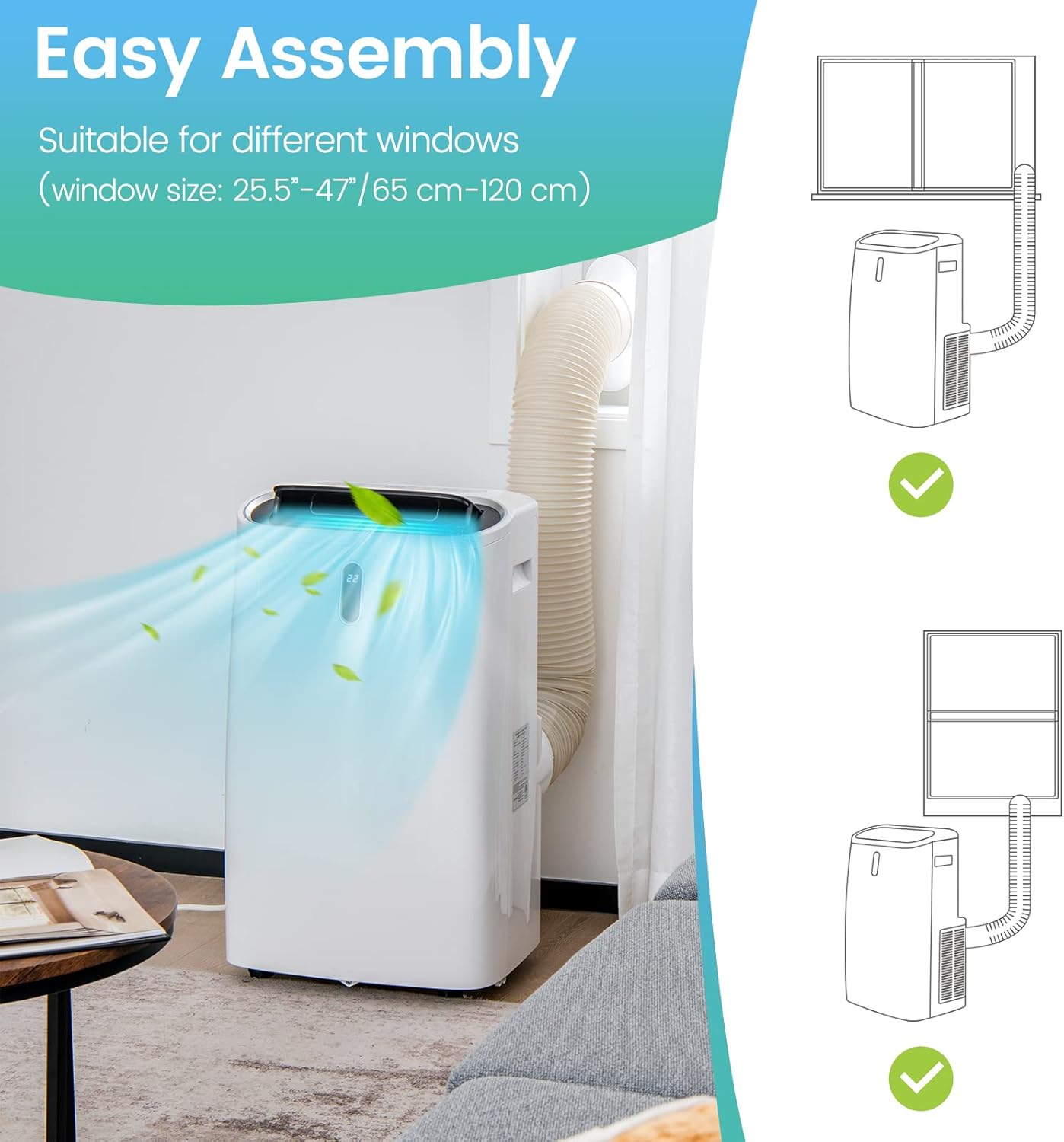 DORTALA 12000 BTU Portable Air Conditioner and Heater, 4-in-1 AC Unit with Dehumidifier, Heat, Cool, Fan, Standing AC with WiFi Smart App Control, 24H Timer, Remote Control, Cools up to 450 Sq. Ft