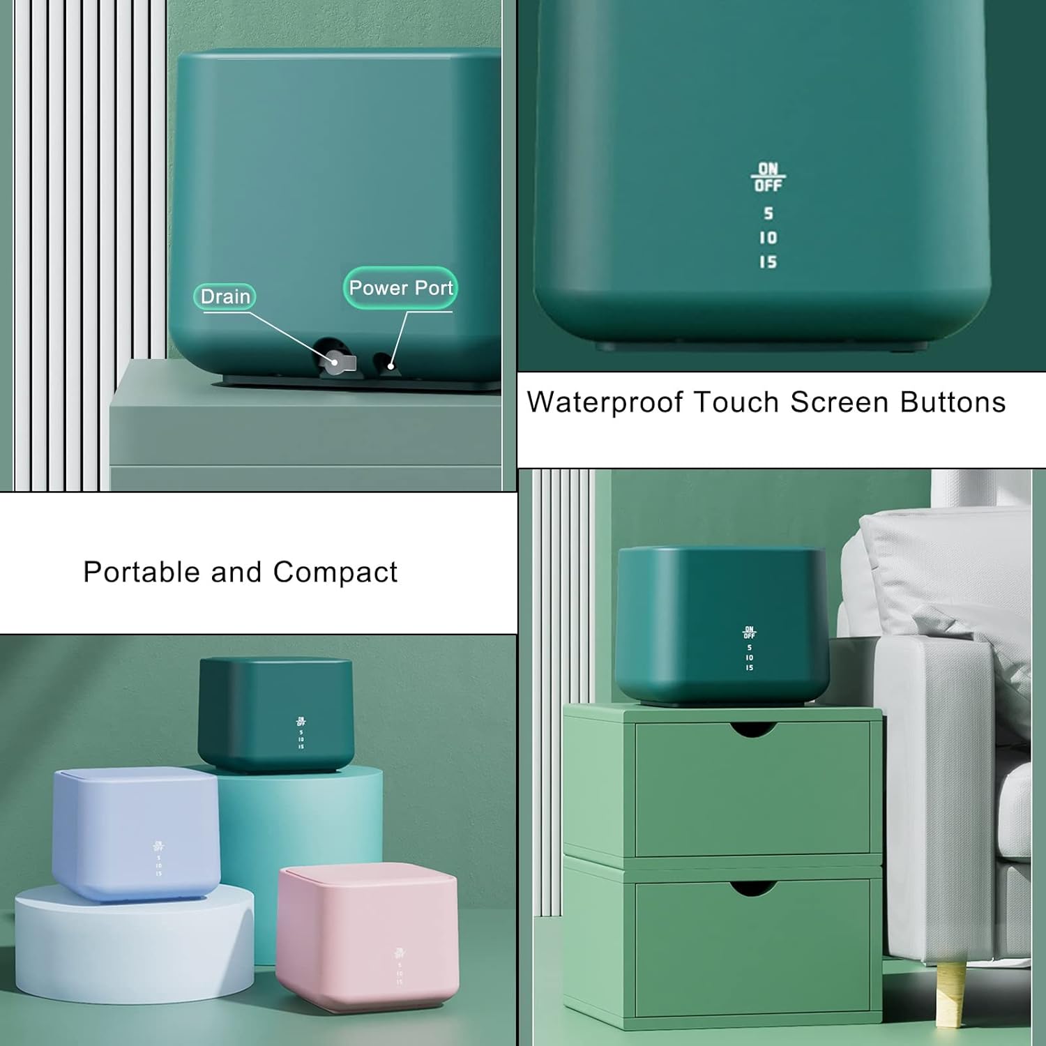 Portable Washing Machine, Mini Washing Machine for Clothes, Small Washer, for Underwear, Socks, Baby Clothes, Towels, Delicate Items (Color : Blue)