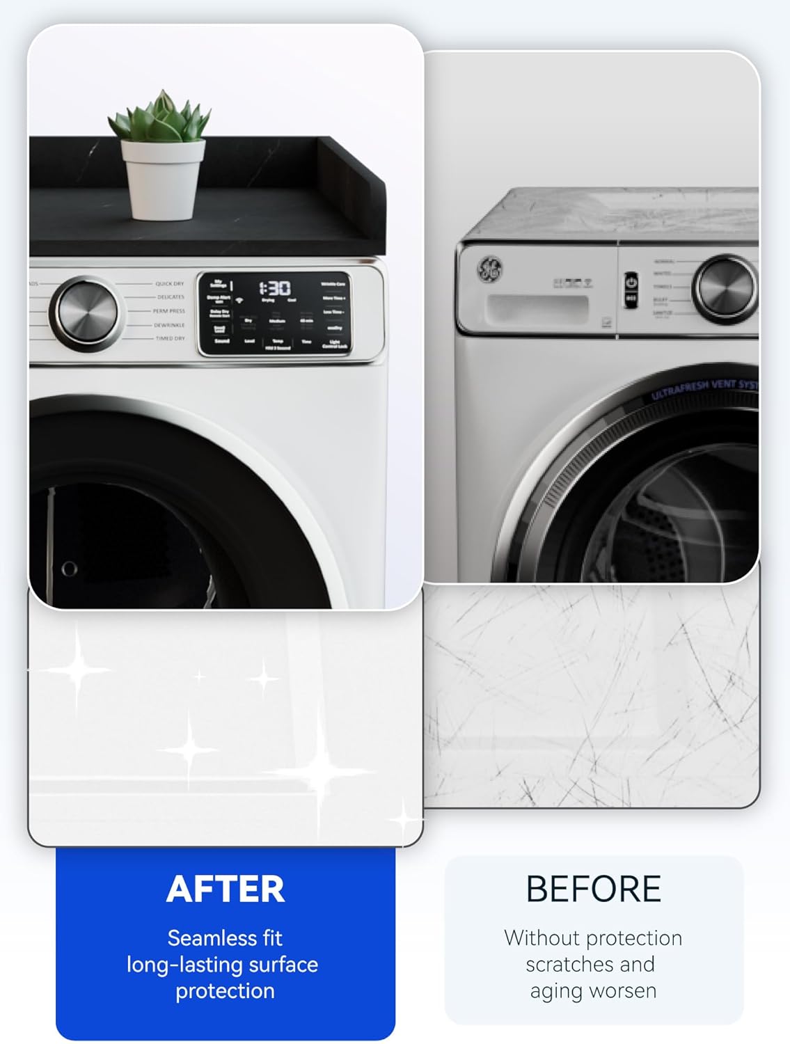 Washer Dryer Countertop with Non Slip Mat, 27.5