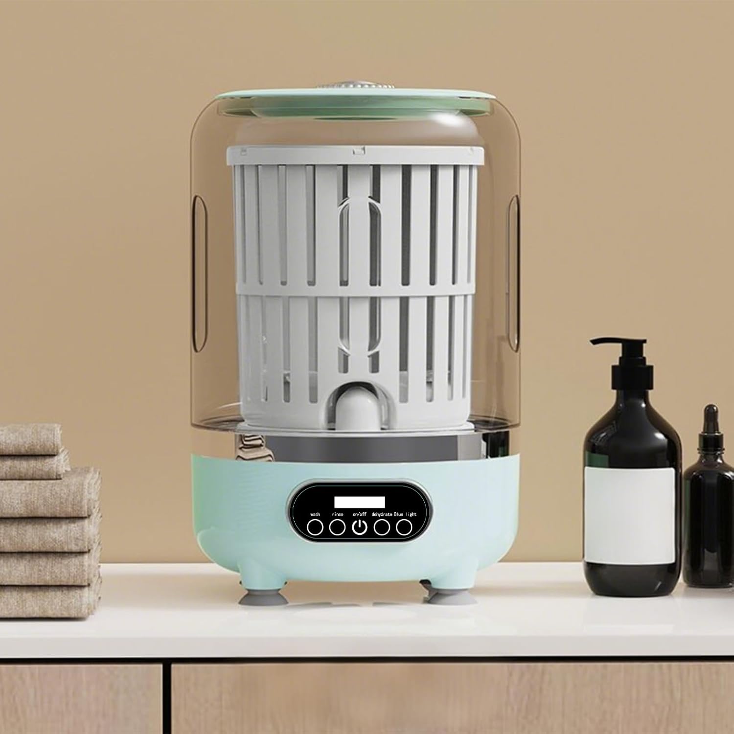 Travel Portable Washes, Mode Small Washing Machine with Rotate Basket, Efficient Laundry Performance Washer for Bras Baby Clothes Socks T Shirts Underpants Travel Camping Bathroom