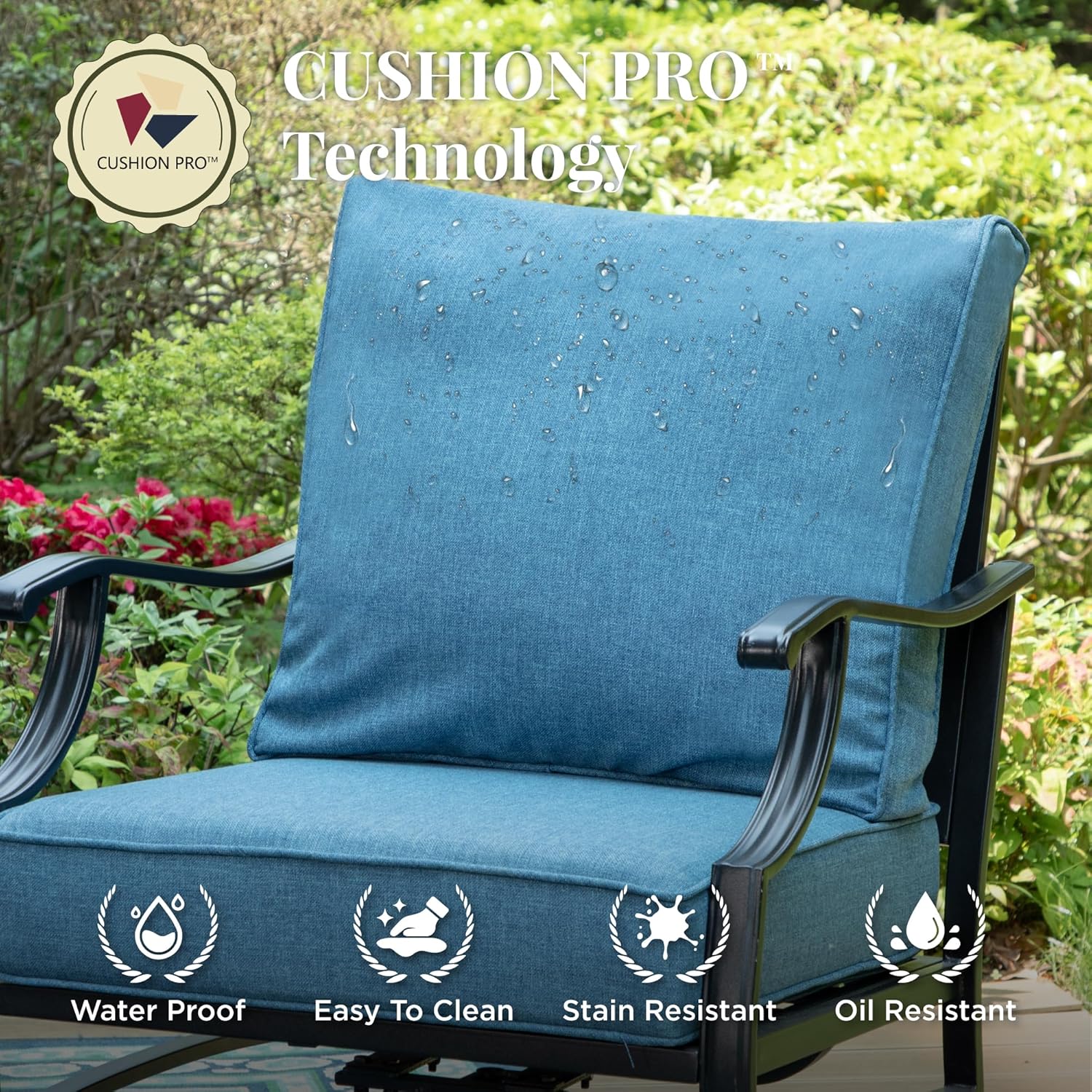 Patio Furniture Set with Fire Pit Table, 5 Pcs Metal Outdoor Conversation Set, 4 Swivel Chairs with 5.75