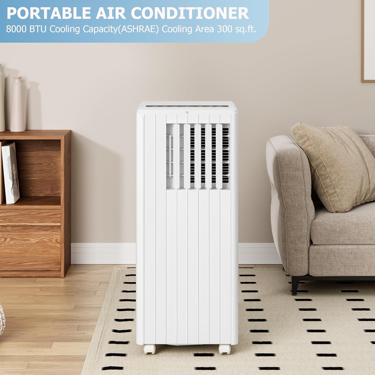 GARVEE 8000 BTU Portable Air Conditioners with Remote Control for Rooms, 3 in 1 Portable AC Unit with Cooling/Dehumidifying/Fan Mode