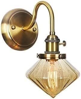 Gold Brass Wall Sconce V-intage Clear Glass Lamp Mount Light Fixture,Household