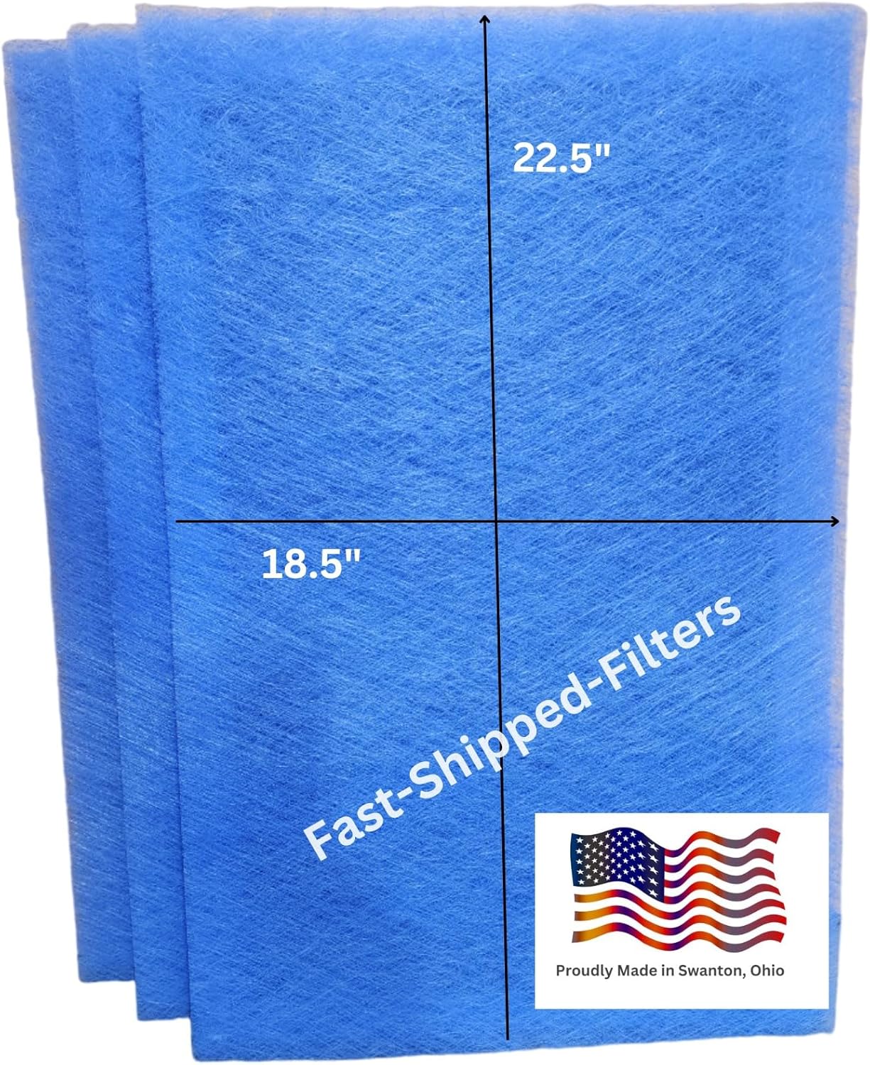 Fast-Shipped-Filters 3 Pack 20x25 Replacement Filter Pads Designed to Fit with AirRanger Air Cleaner 20x25 Refill Blue