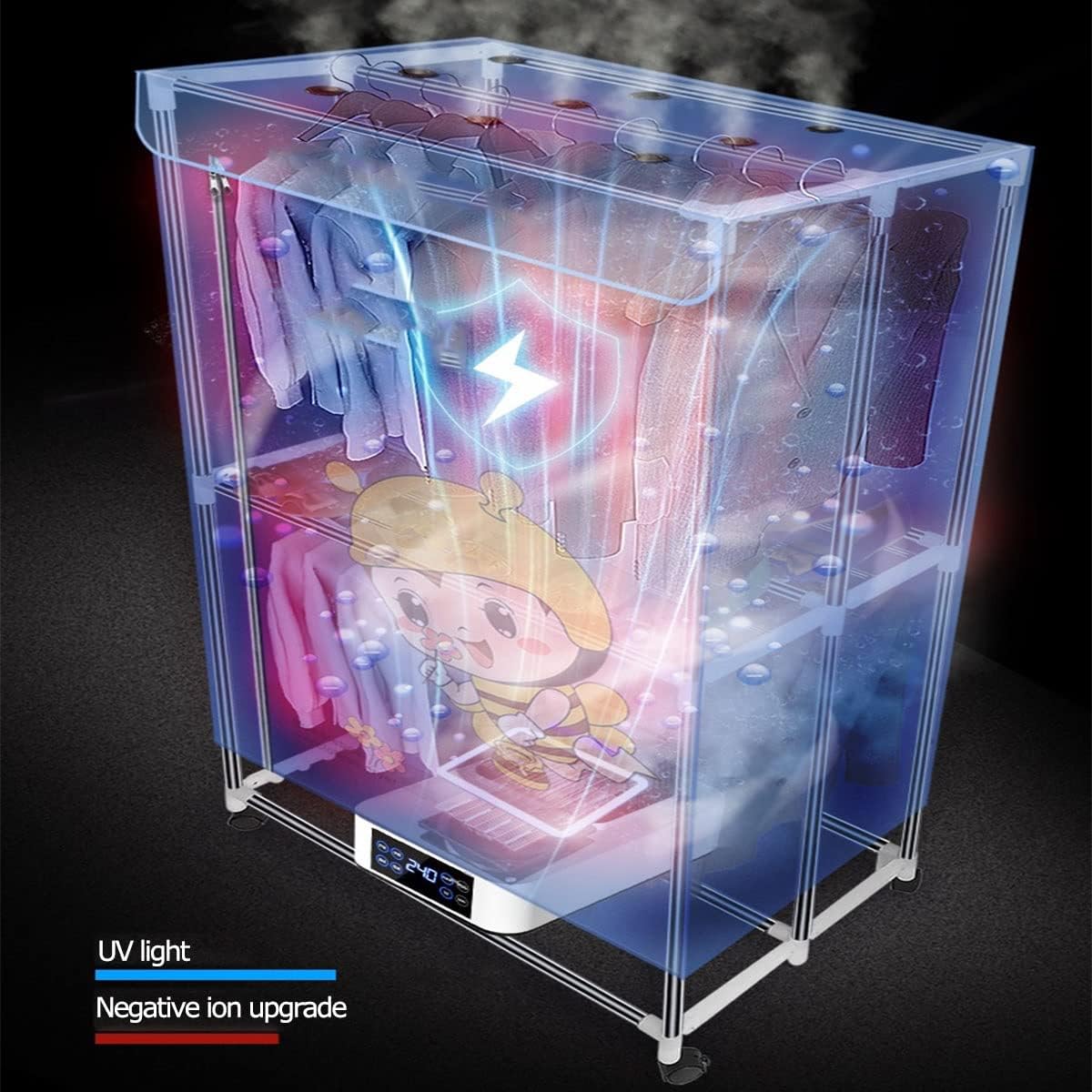 Electric Clothes Dryer,Portable Clothes Drying Rack,Energy Saving for Household,Home,Laundry,Apartment (Color : Brown)