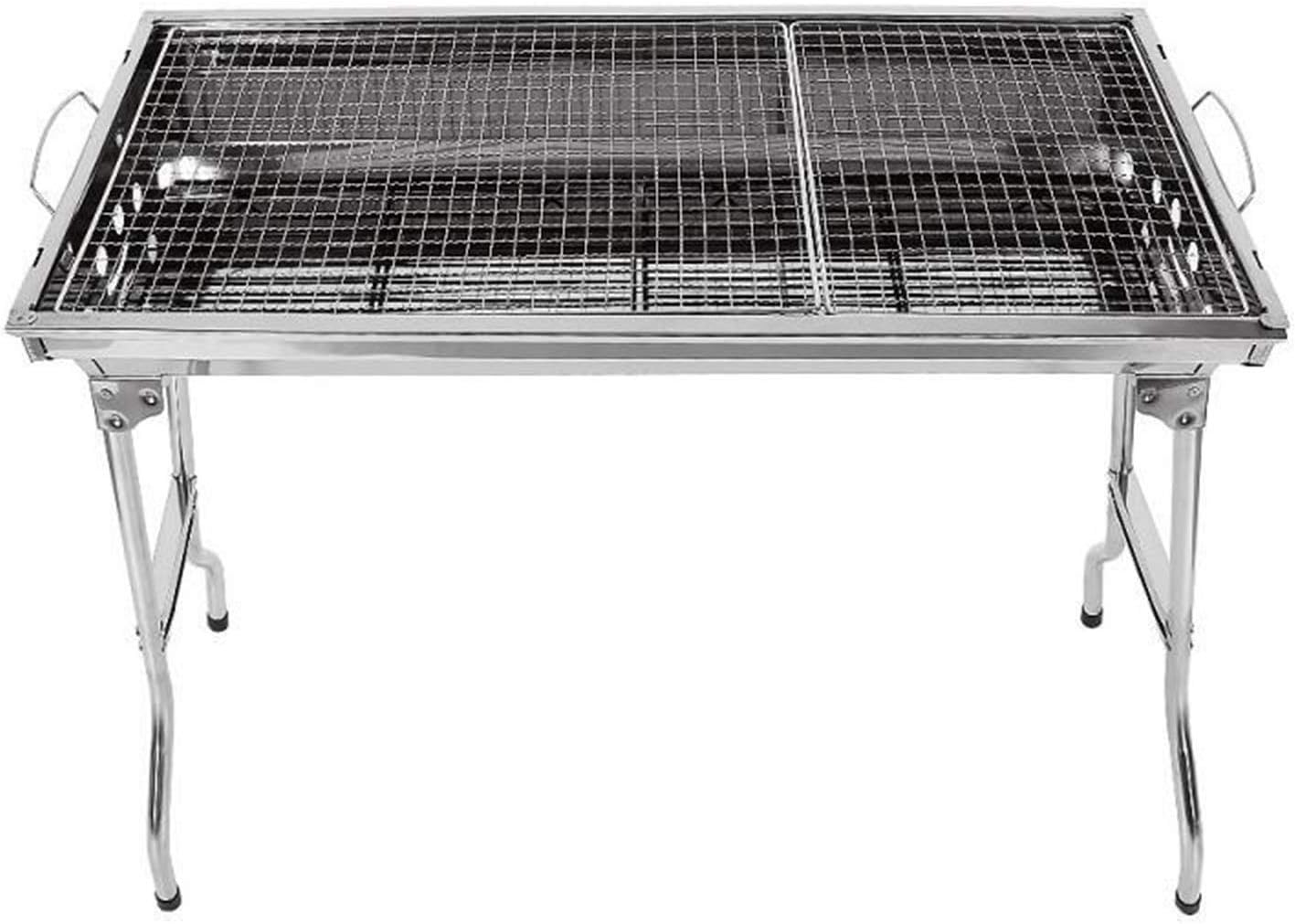 BBQ grill Portable Foldable Stainless Steel Barbecue Grill Outdoor Charcoal Grill Barbecue for Outdoor Camping Cooking， 28.7