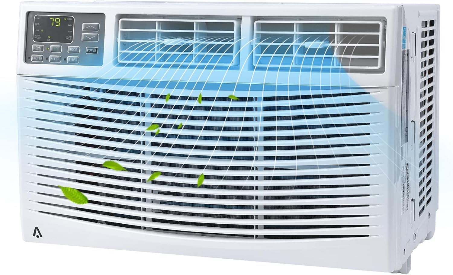 10,000 BTU Window AC, 115V, Cools up to 450 Sq. Ft, Ideal for Bedrooms & Living Rooms, Quiet Operation, Remote Control Included, 3 Cooling & Fan Speeds, Auto Restart, White Finish