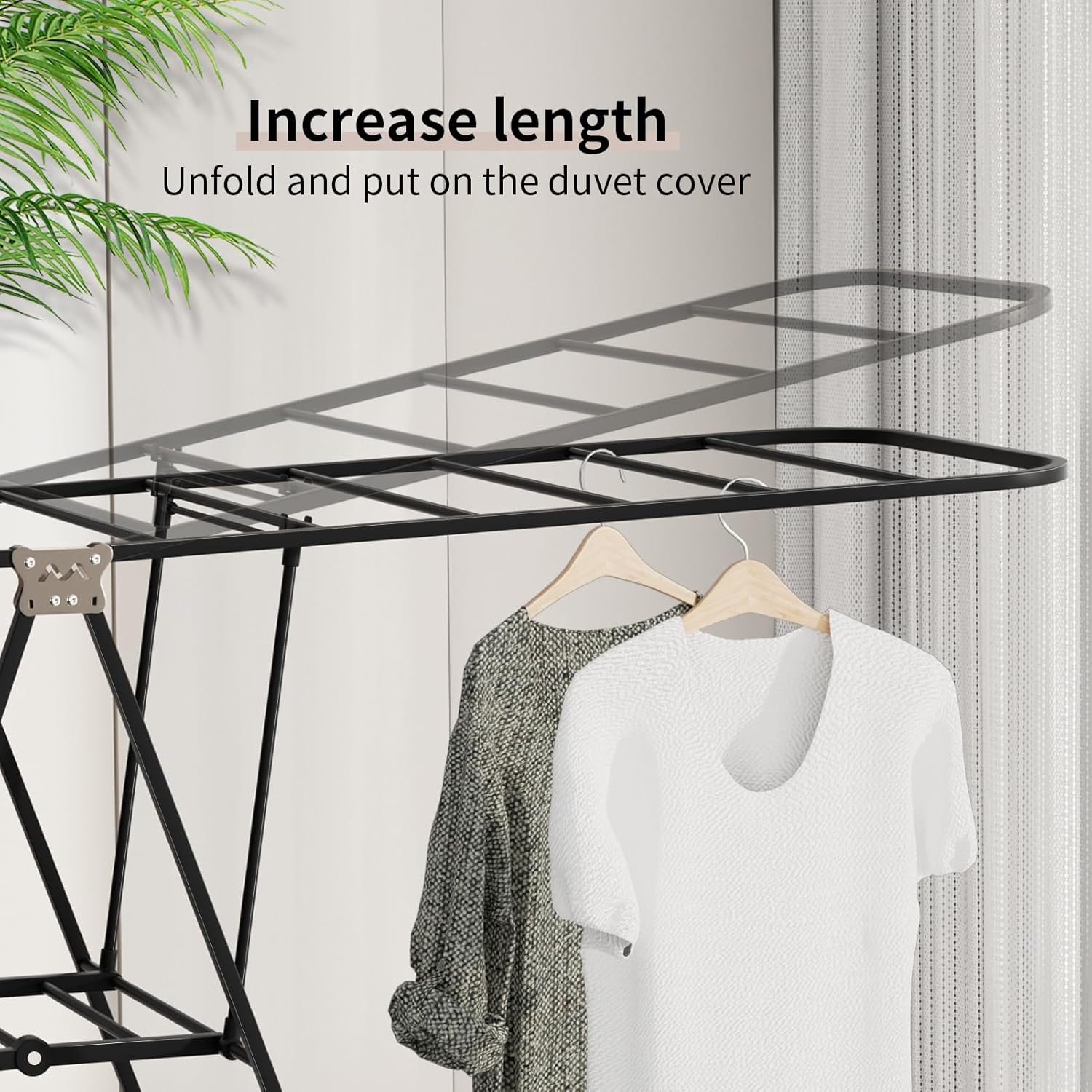 Clothes Drying Rack, Heavy Duty Gullwing Drying Rack, 71inch Laundry Clothes Dryer Rack with Wheels, Large Foldable Clothes Stand with Shoe Drying Rack, Extra Large 3-Layer Cloth Dryer Black