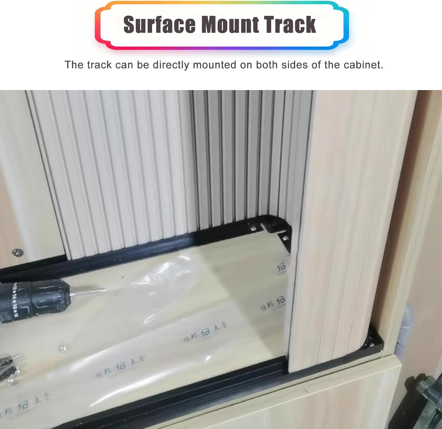 16 20 24 28 32 34 36”Wide Small Roll Up Folding Doors, Retractable Sliding Tambour Cabinet Door with Track for Kitchen/Appliance Garage/Campervan(16x33inch/40.6x83.8cm)