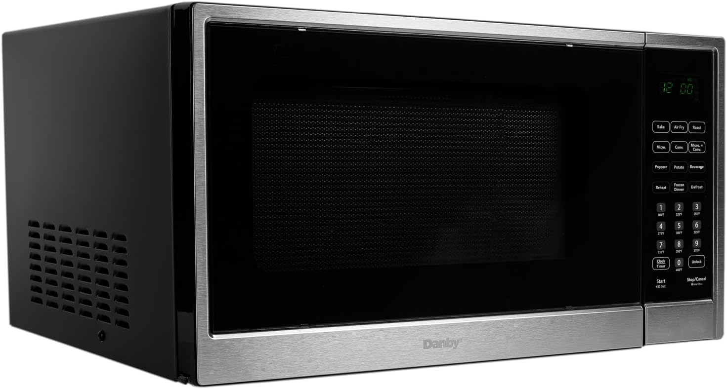 Danby 1.3 cu. ft. Multifunction Countertop Microwave with Air Fry in Stainless Steel (DBMW1361ABSS)