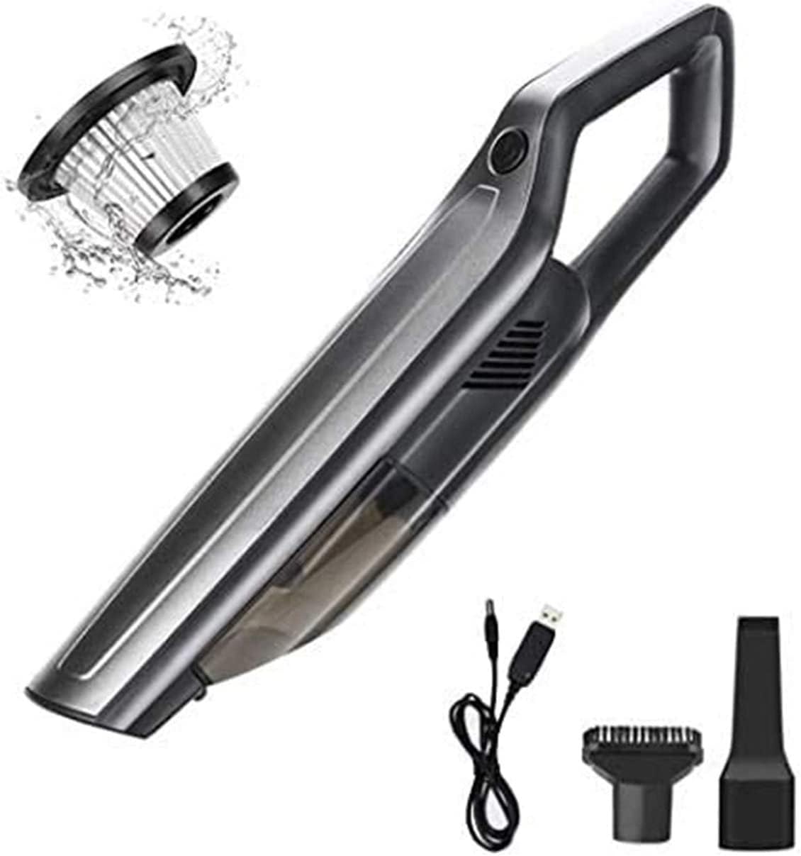 Cordless Car Vacuum Hand-held Vacuum Cleaners USB Charging-Pet Hair Vacuums Powerful Suction Wet/Dry Lightweight Vac for Car Home Carpet Cleaning