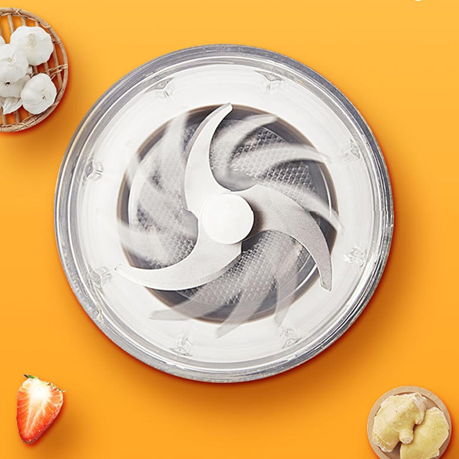 GLOGLOW Household Meat Grinder Multifunctional Stainless Steel Blades, Cordless Food Grinder, Lithium Battery, 310g, for Home and Commercial Use Electric Meat Chopper, Nan (White)