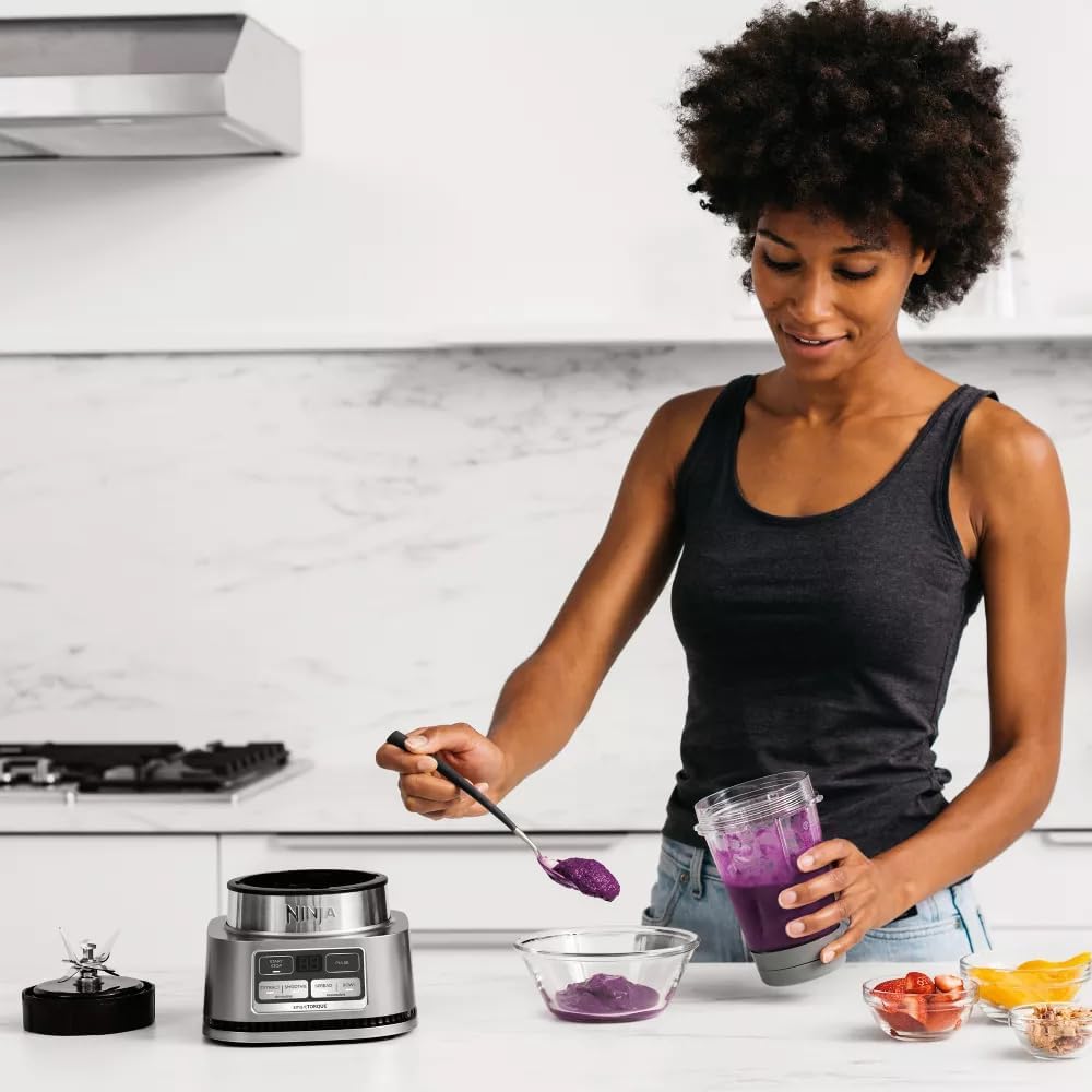 Ninja Foodi Smoothie Bowl Maker & Nutrient Extractor Blender, 1200WP Power, smartTORQUE, 4 Auto-iQ Presets, Stainless Steel, BPA-Free, Includes 14oz Bowl, 24oz Cup, Dishwasher Safe, Ice Crushing
