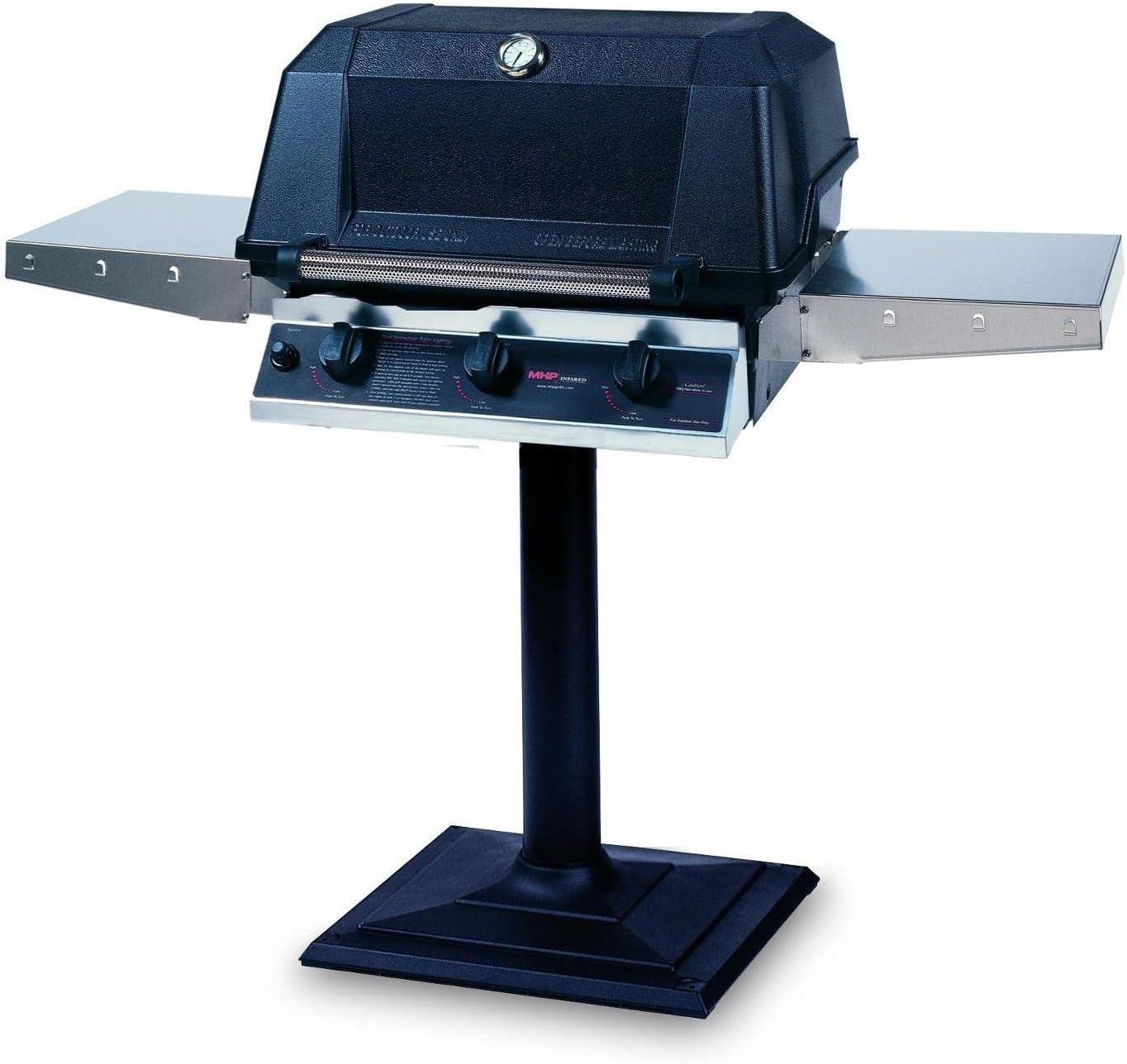 MHP WHRG4DD Hybrid Propane Gas Grill W/SearMagic Grids On Bolt Down Post