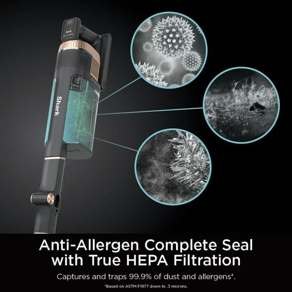 SHARK Stratos Cordless Vacuum with Clean Sense IQ and DuoClean PowerFins HairPro- MultiFLEX- IZ840H, Rose Gold (CRTE93SRKIZ840HRB) (Renewed)