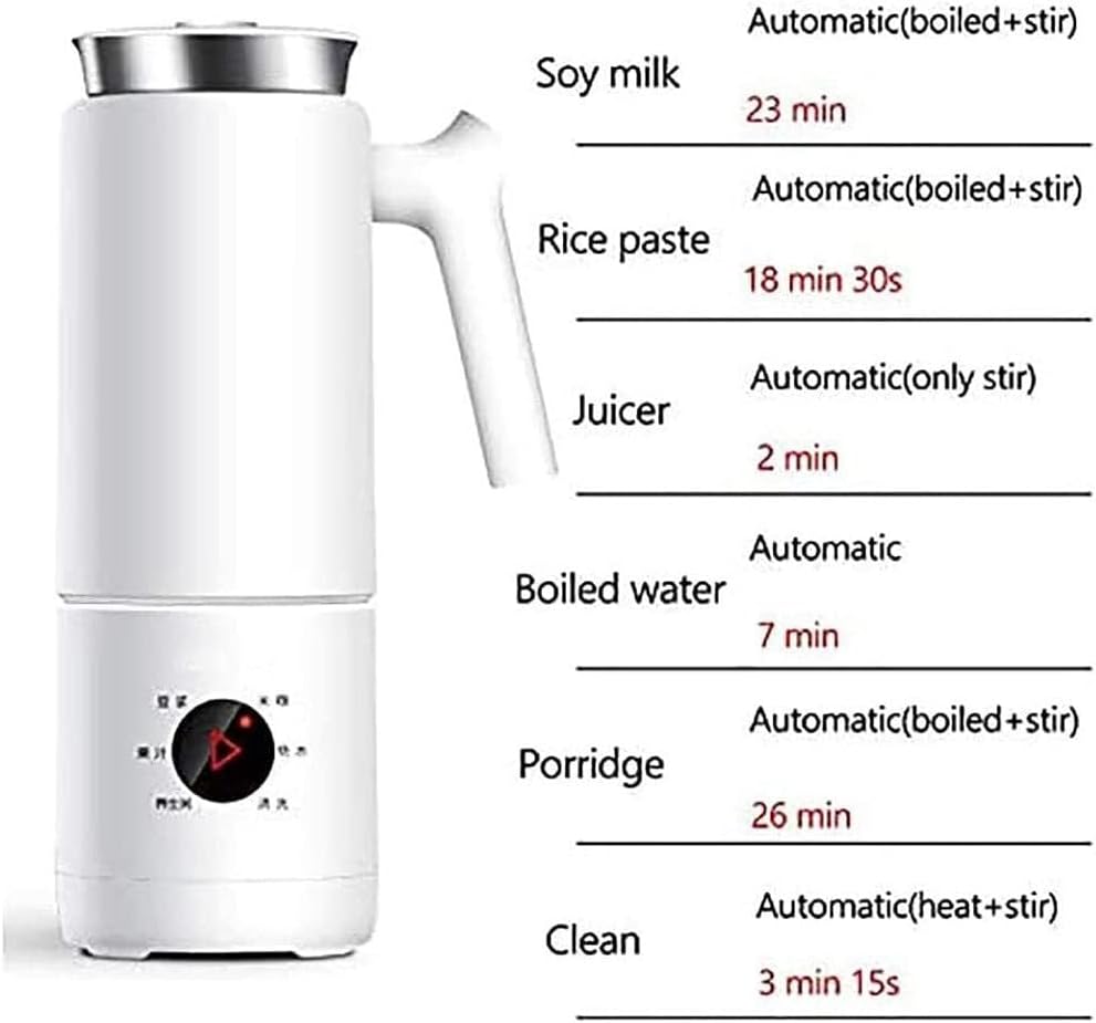 Multifunctional 300ML Electric Soymilk Maker & Mini Juicer Blender with Heating, 6-Blade Stainless Steel, Portable