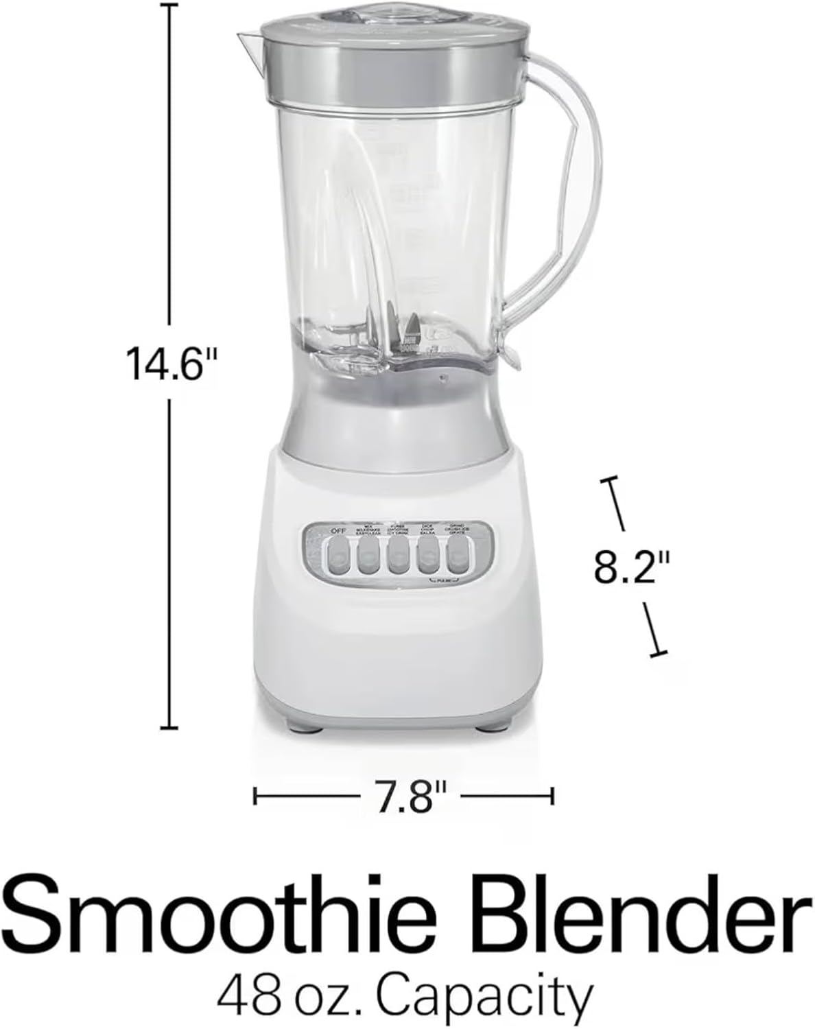 Beach Smoothie Blender, 48 oz. Jar, 12 Blending Functions (White)