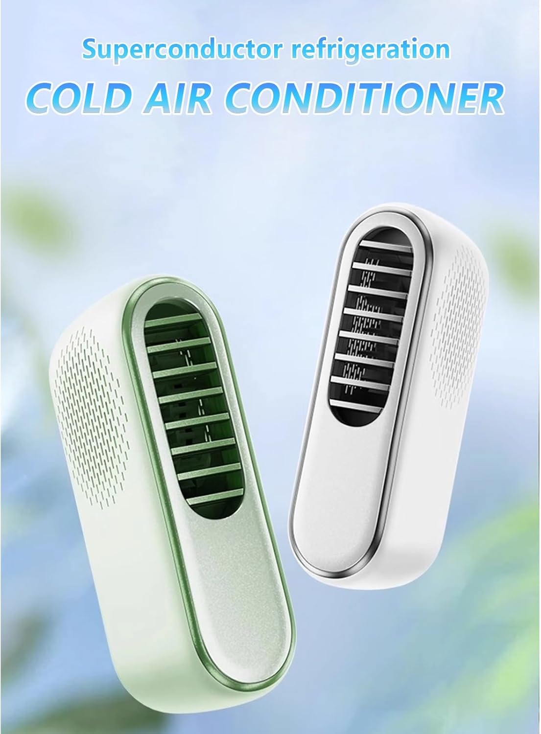 Wireless air Conditioner Air Conditioner Equipped With ICE Semiconductor Cooling Ultra Light 170g Hands Free Personal fan Suitable for Neck and Desktop use(Pinks)
