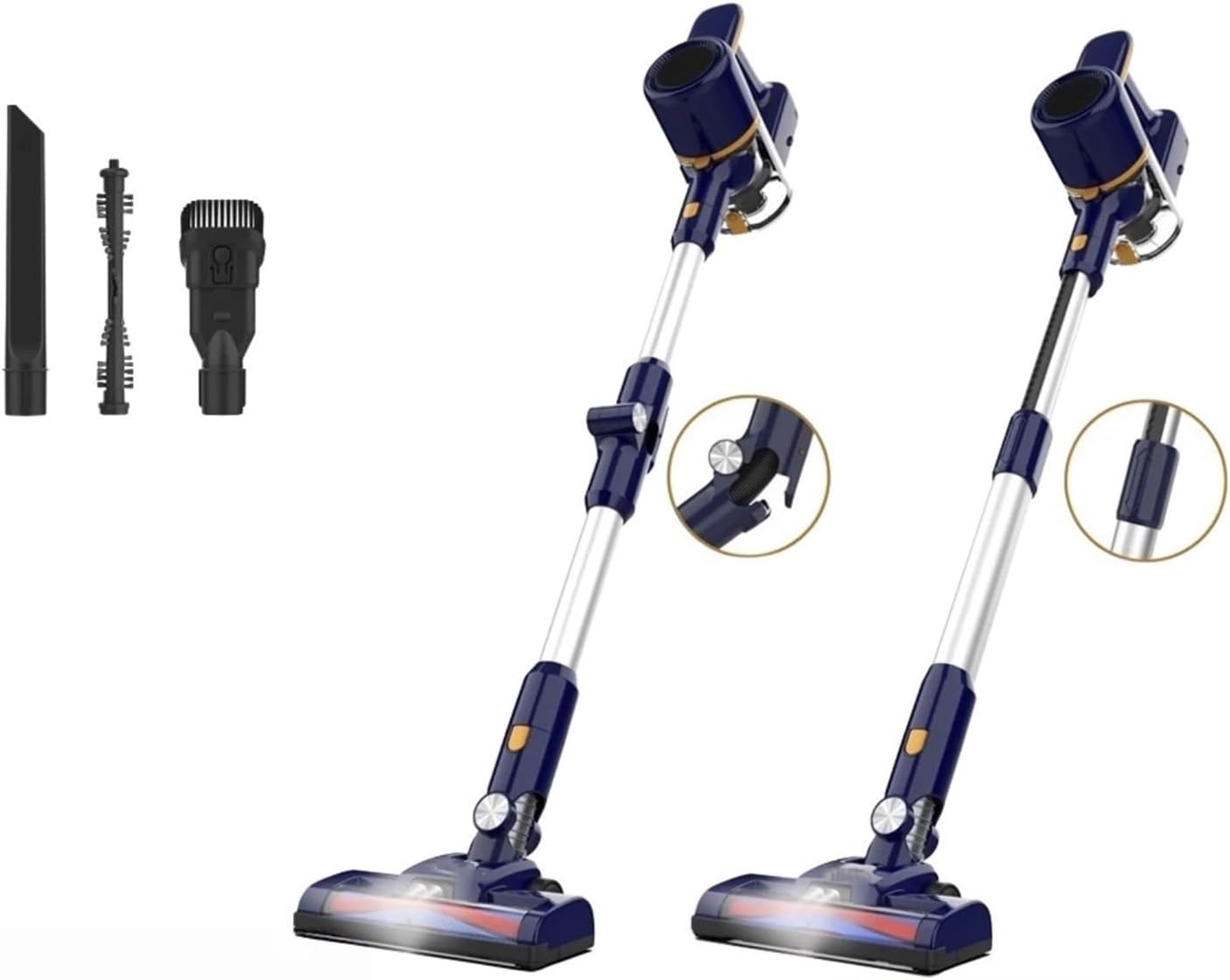 20KPa Powerful Cordless Stick Vacuum Cleaner 6-in-1 Lightweight Handheld Vacuum 180° Foldable Tube for Car Home Cleaning Compatible with POWEART(N7P Blue)