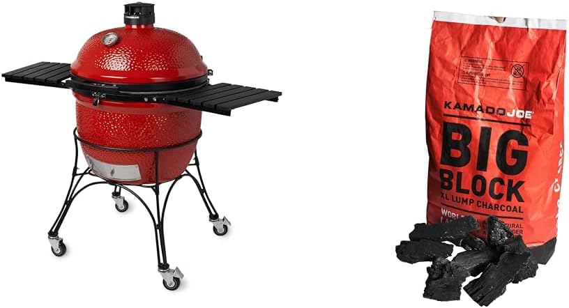 Kamado Joe 24-inch Ceramic Grill, Smoker & 20LB 100% Natural Hardwood Lump Charcoal