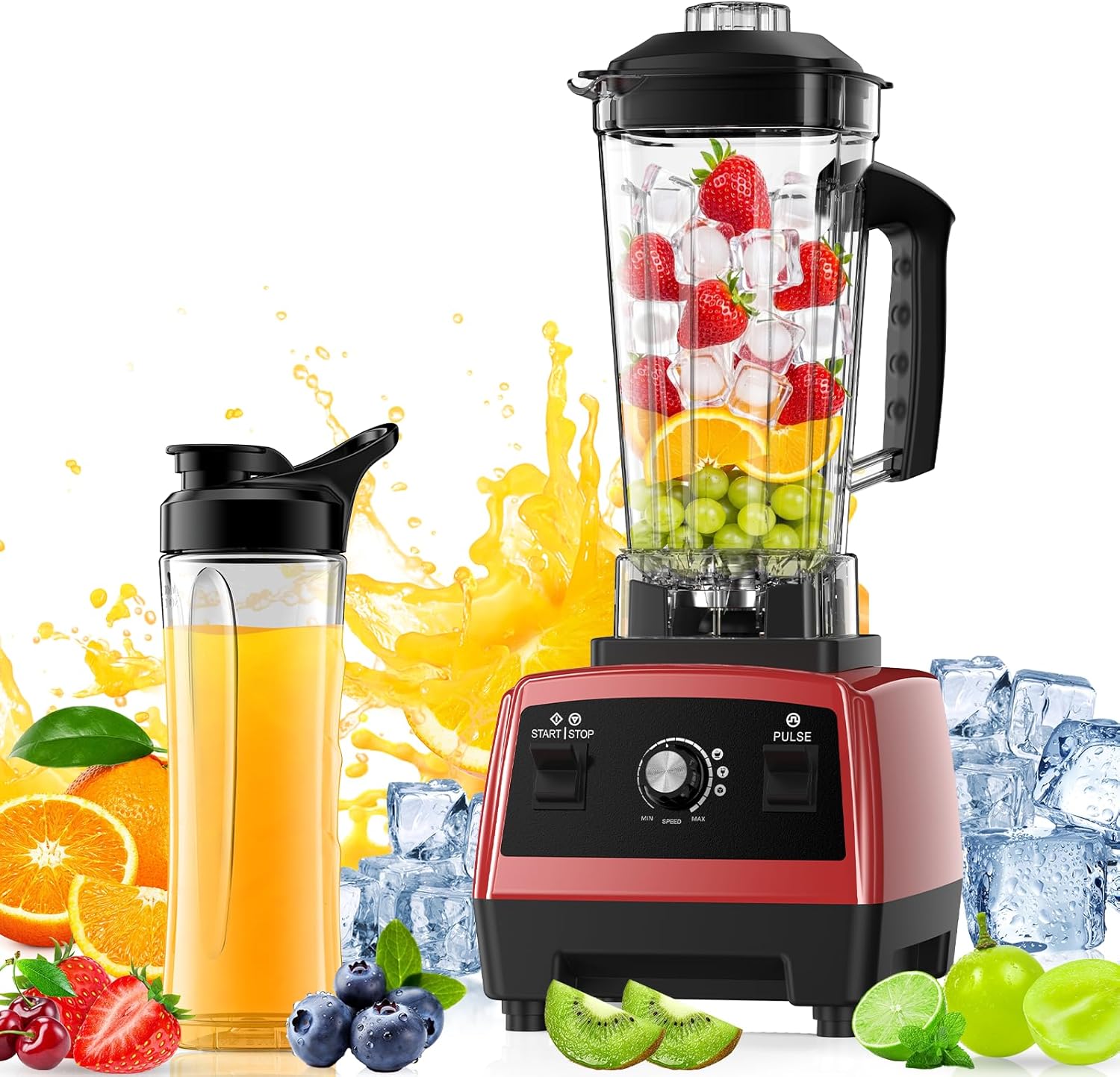 Blender for Smoothies, Blenders for Kitchen, Ice Crushing, Frozen Fruits, Smoothie Blender with 68Oz. Pitcher and 20Oz.Juicer Container