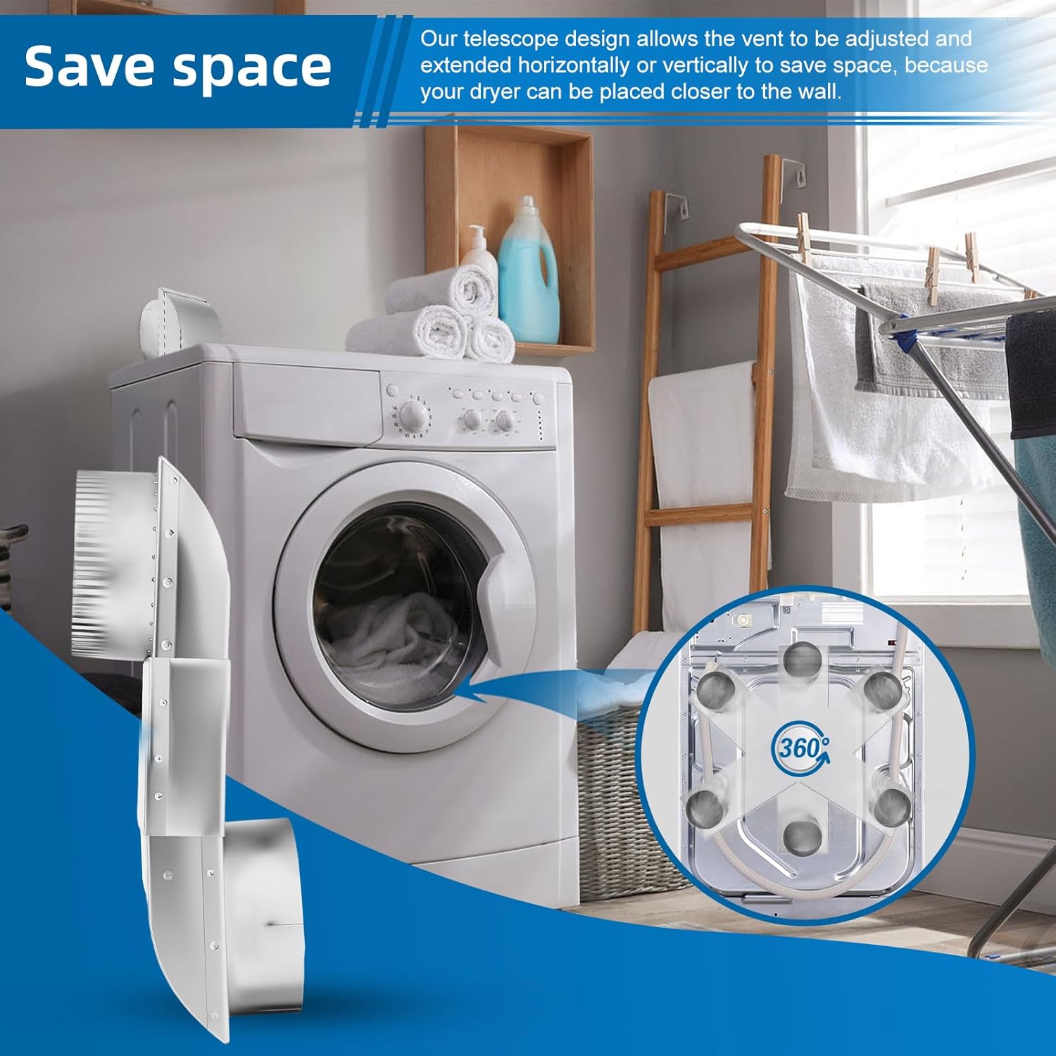 Upgraded Stainless Steel Telescoping Dryer Vent Kit for Whirlpool OEM - 6.5