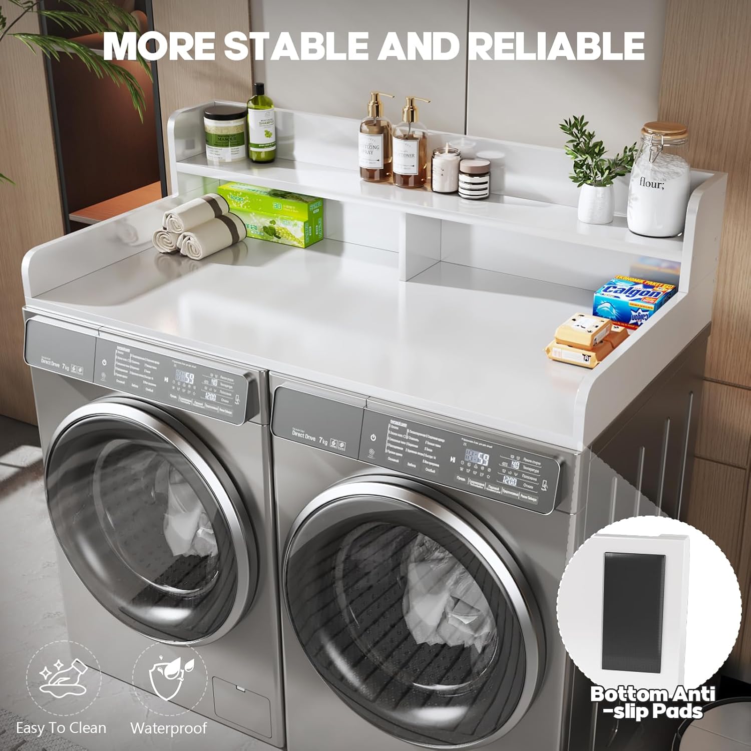 2-Tier Washer and Dryer Countertop with 2.75