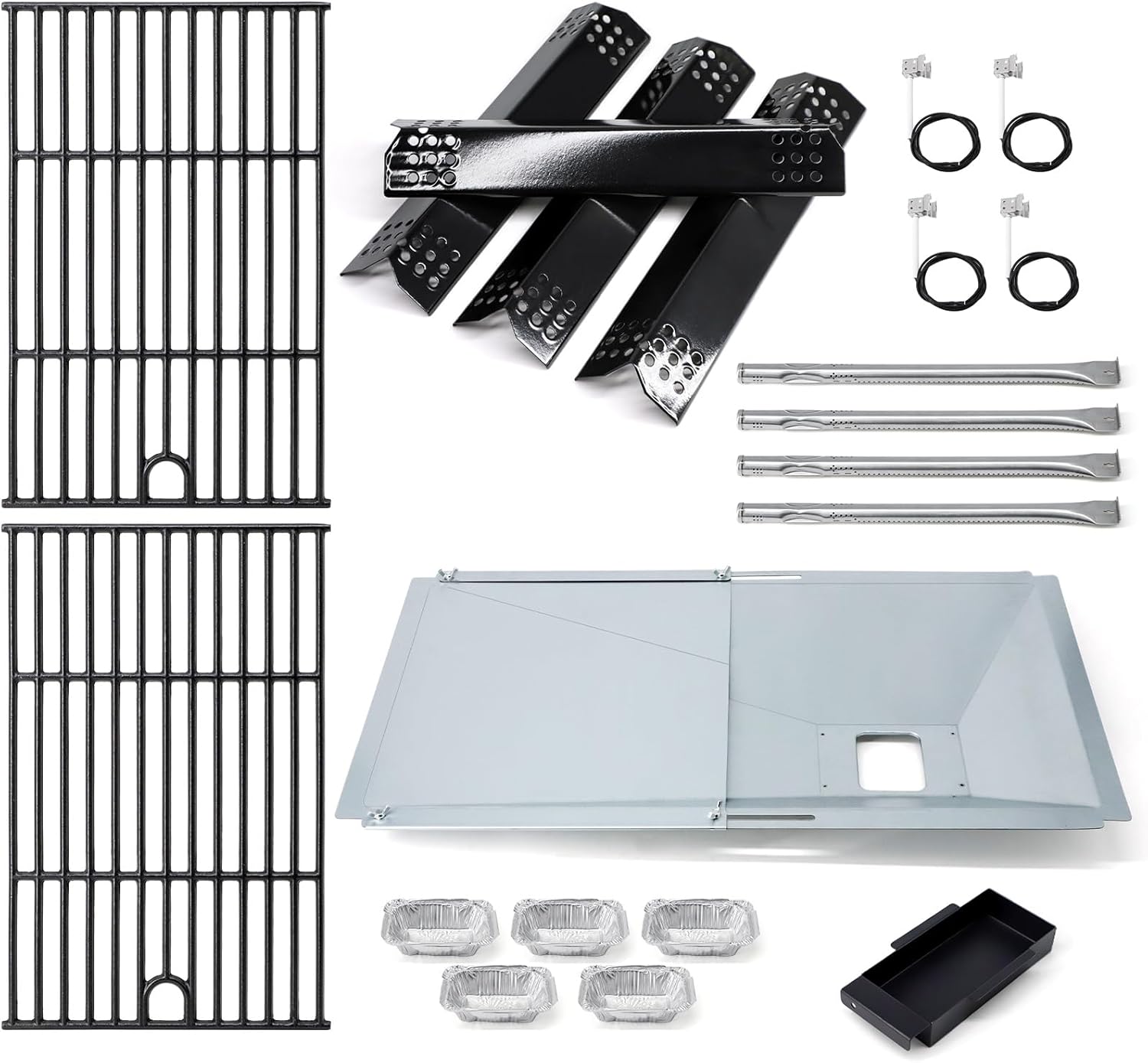 Adviace Replacement Parts for Nexgrill 720-0925P 720-0925, Grease Tray, Flame Tamer, Burners and Igniter, Grill Grates for Nexgrill 720-0925P 4 Burner Gas Grill