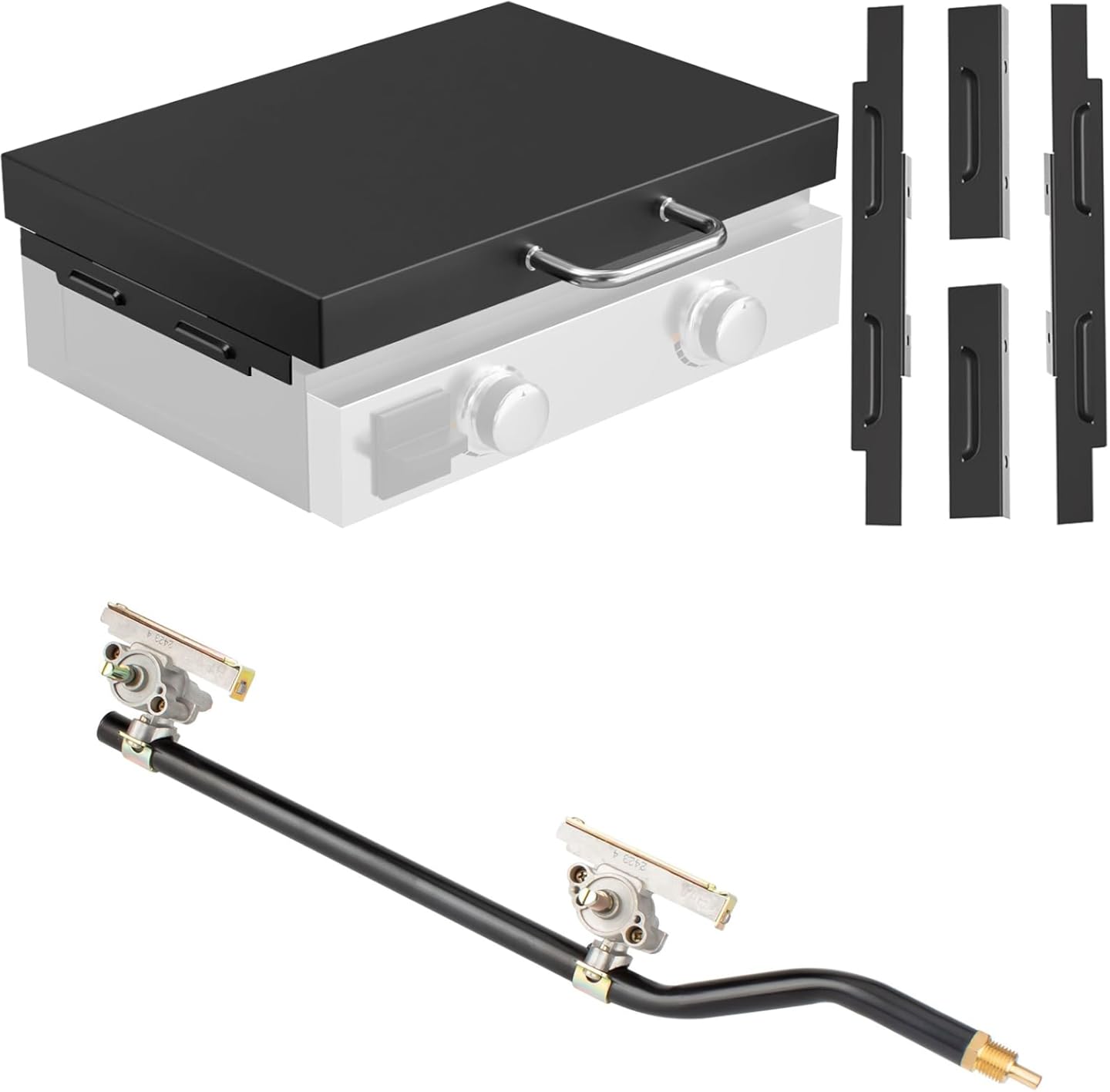 5011Hard Cover Top Lid and Burner Valve with Gas Pipe for Blackstone 22 Inch Tabletop Griddle, Replacement for Blackstone 22-inch Grills Accessory