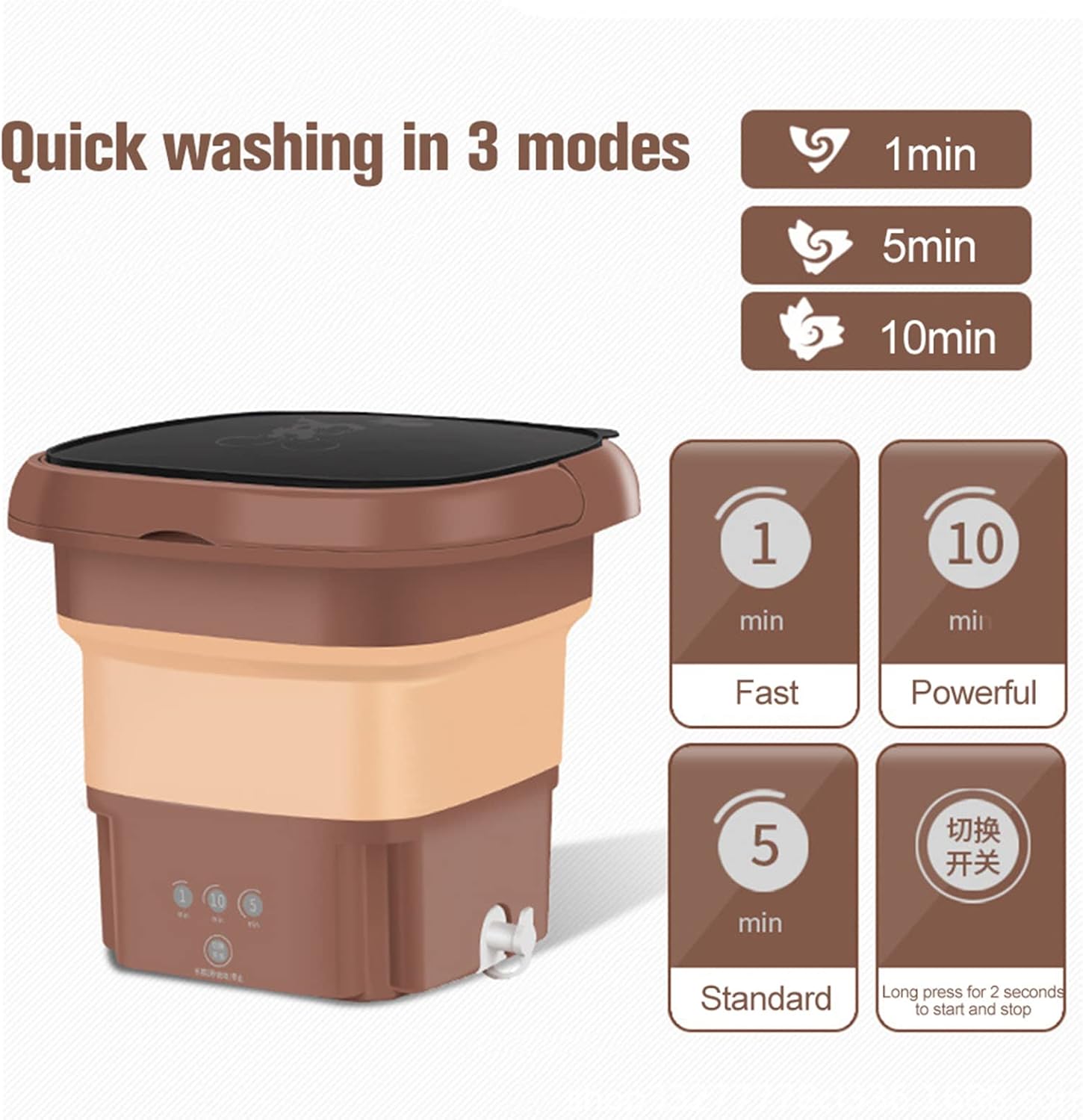 Portable Washing Machine,Foldable Mini Washing Machine,Small Washer for Baby Clothes, Underwear Or Small Items, Apartment, Dorm, Camping, RV Travel Laundry