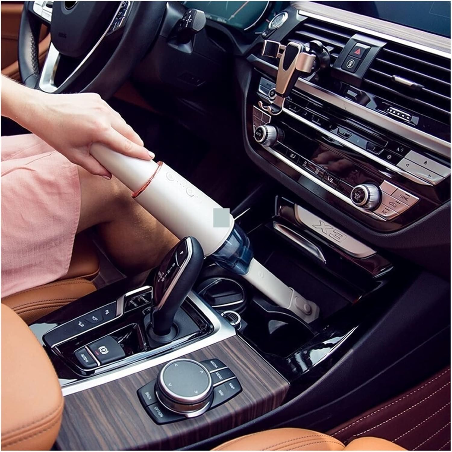 Cordless Car Vacuum Cleaner 2000mAh*2 Battery Handheld Cleaning Wireless Vacuum Cleaner with Filter Element (Color : A)