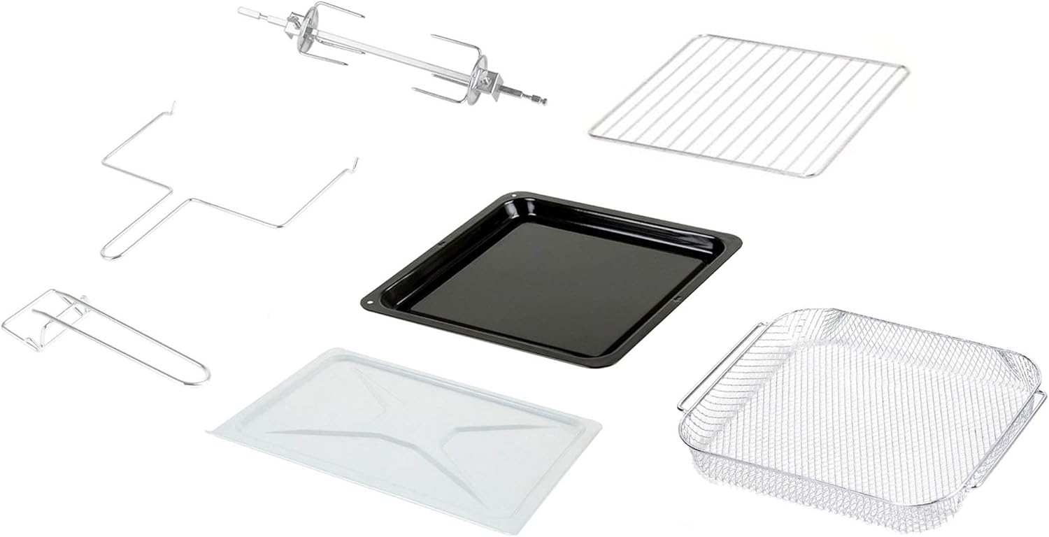 Kalorik 26 QT Digital Maxx Air Fryer Oven with 7 Accessories, Roaster, Broiler, Rotisserie, Dehydrator, Oven, Toaster, Pizza Oven and Slow Cooker. Includes Cookbook. Sears up to 500⁰F. Extra Large Capacity, All in One Appliance. Stainless Steel. AFO