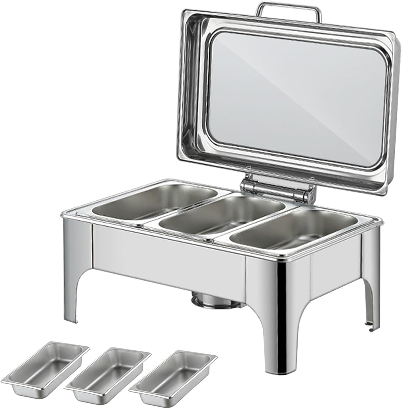 Food Warmers for Parties Stainless Steel Buffet Serving Dishes for Heating and Cooling, Warmers for Food Trays Buffet 9QT, Catering Supplies