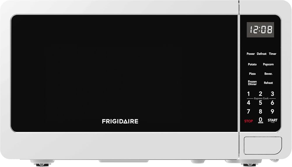 Frigidaire Countertop Microwave - Digital Control Panel - 6 Auto Cooking Settings - 10 Power Levels - Child Safety Lock - 0.7 Cu. Ft., White