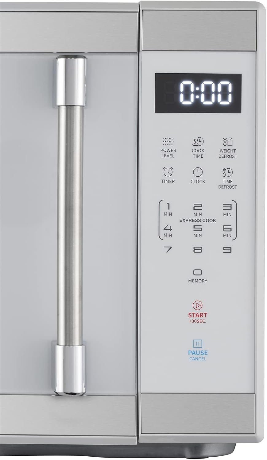 1.1 Cu. ft. 1000 W Mid Size Microwave Oven, 1000W, White Stainless Steel