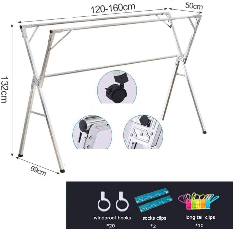 Laundry Rack, Foldable Laundry Drying Rack Compact Portable and Collapsible for Storage Multi Portable Folding Standing Tier Garment Clothes Shirt Hanger Dryer Airer