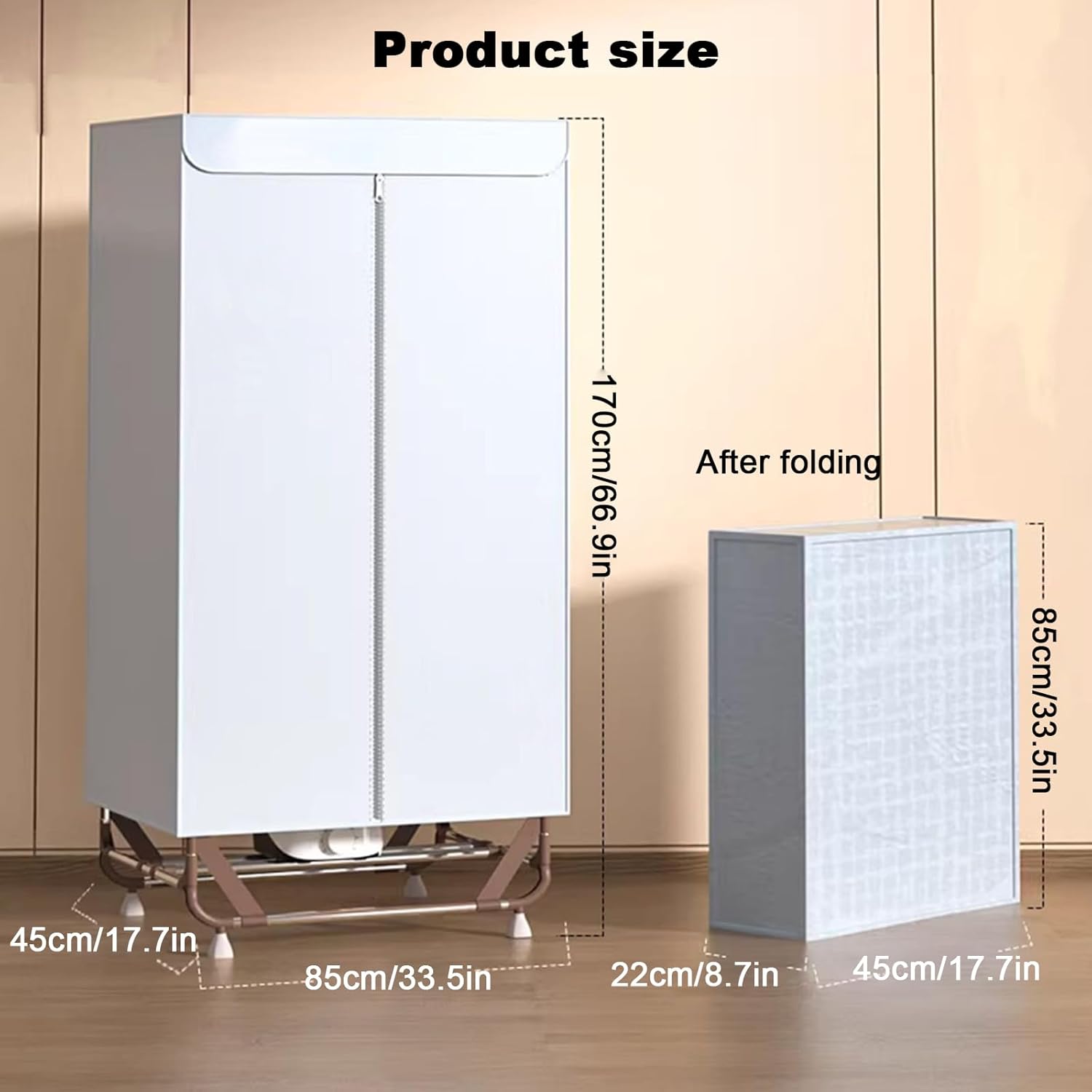 Electric Clothes Dryer Travel Dryer,Heated Clothes Drying Rack,Indoor Foldable Electric Clothes Airer Drying Rack,Temperature Controller for Home Appartments,Families,Dormitories 5 L