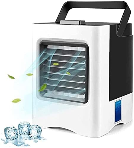 Portable Air Conditioner 3 Speeds Personal Air Conditioner Fan with Ice Tray Noiseless Evaporative Air Cooler for Home Office Room Desktop (White)