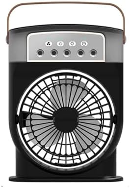 Portable Air Conditioners for Bedrooms 3 Speeds Timer Shutdown Desk Air Conditioner for Office Quiet Small 600ml Water Storage for Room Garage Patio Camping(Black)